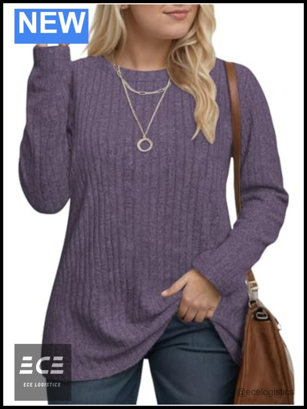 Plus Size Long Sleeve Crewneck Sweatshirt Loose Fit Tunic Top